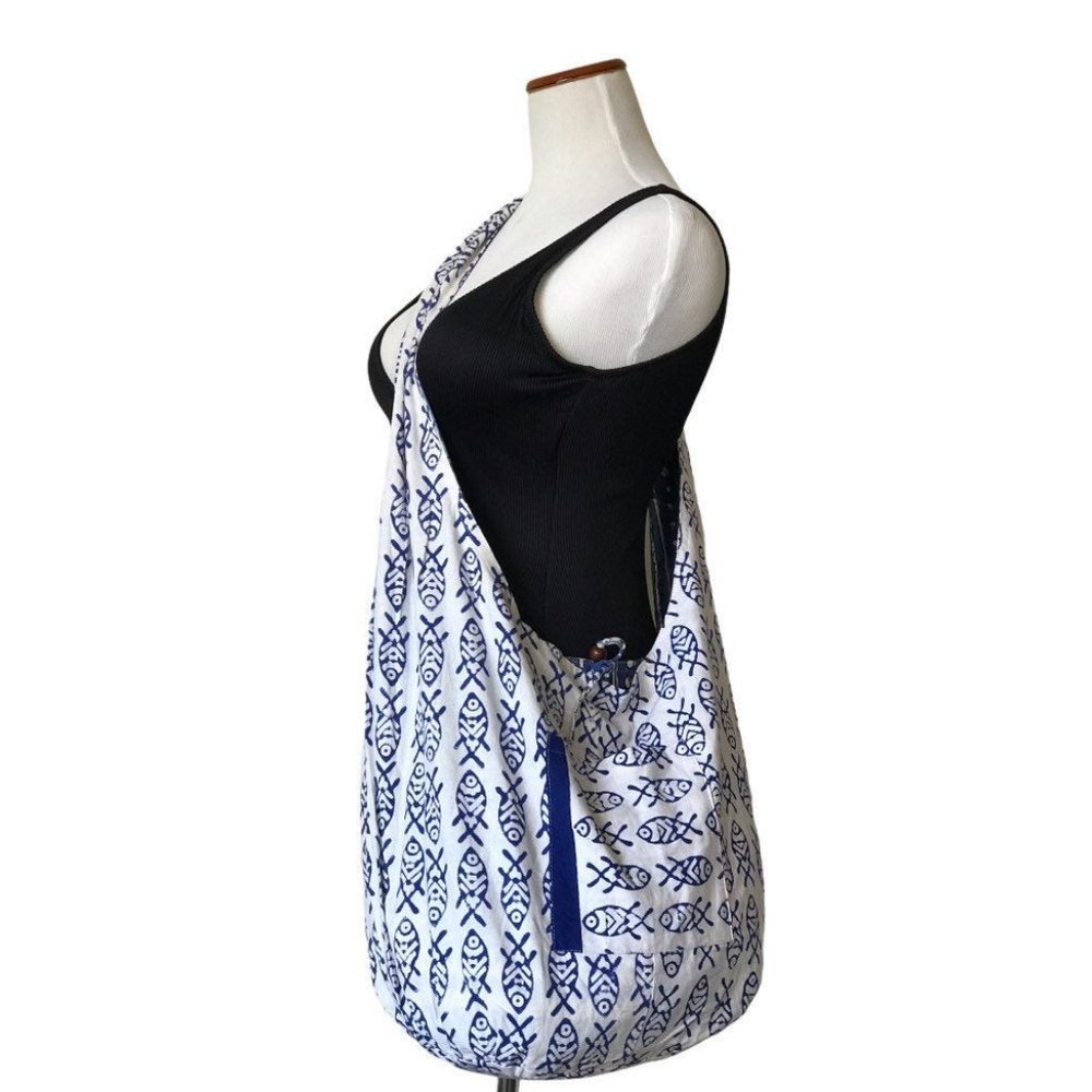 boho chic large crossbody bag / Reversible Hippie - Picture 5 of 9